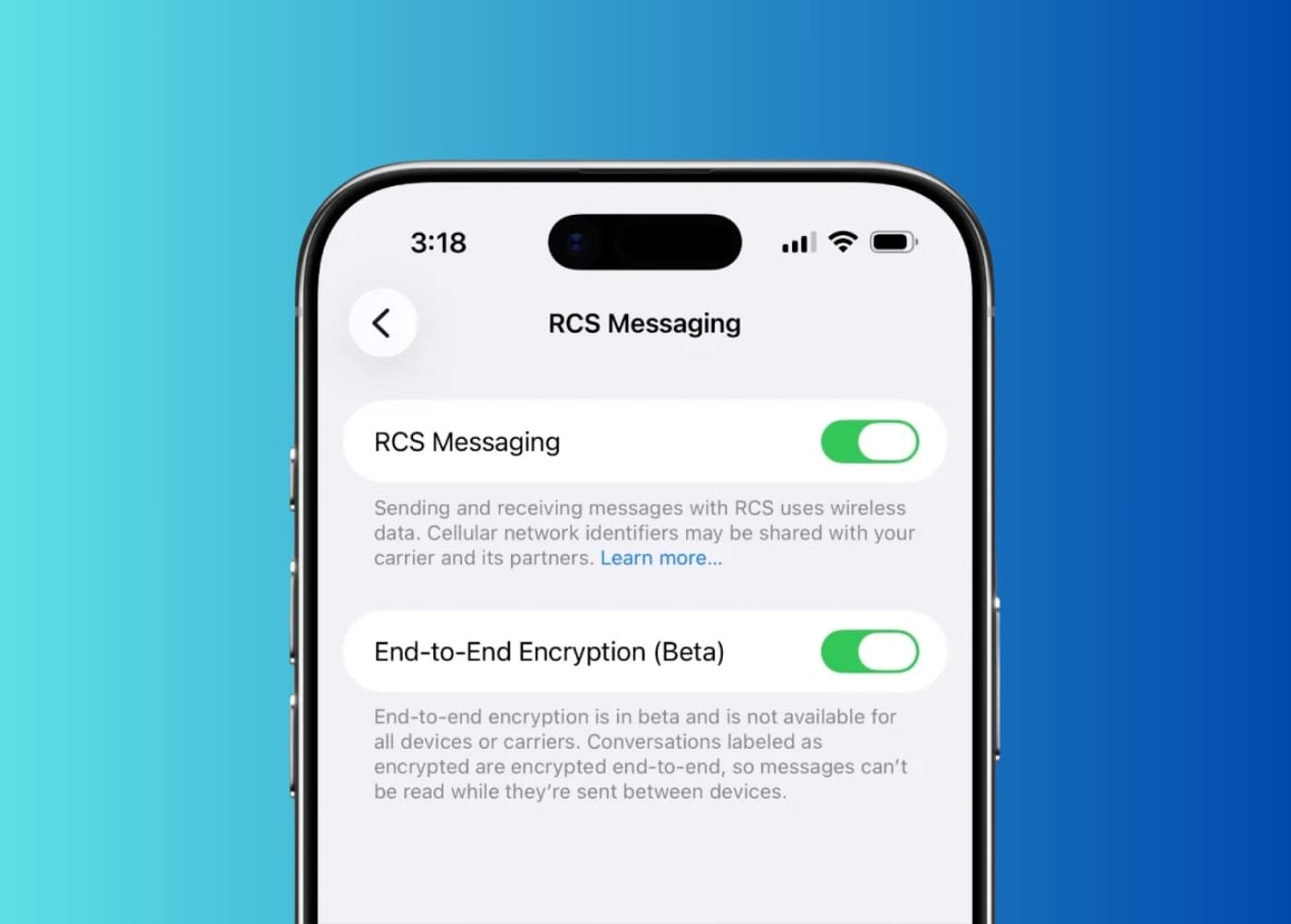 Mã hóa đầu cuối cho tin nhắn RCS nâng cấp bảo mật trên iOS 26.5