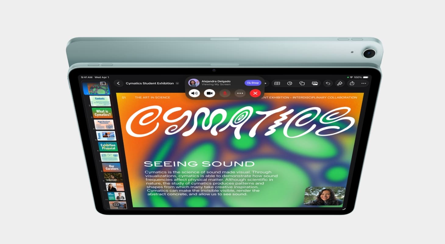 iPad Air M4 trang bị camera trước ở cạnh ngang, tối ưu không gian gọi video