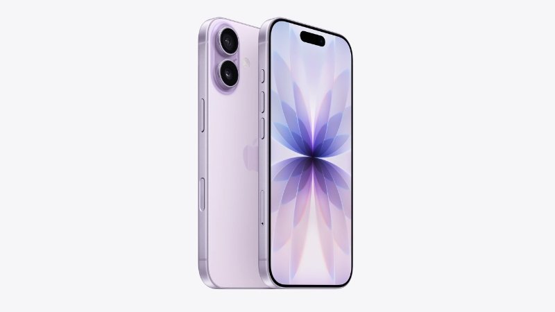T&ocirc;ng t&iacute;m pastel dịu nhẹ tr&ecirc;n iPhone 17 T&iacute;m Oải Hương