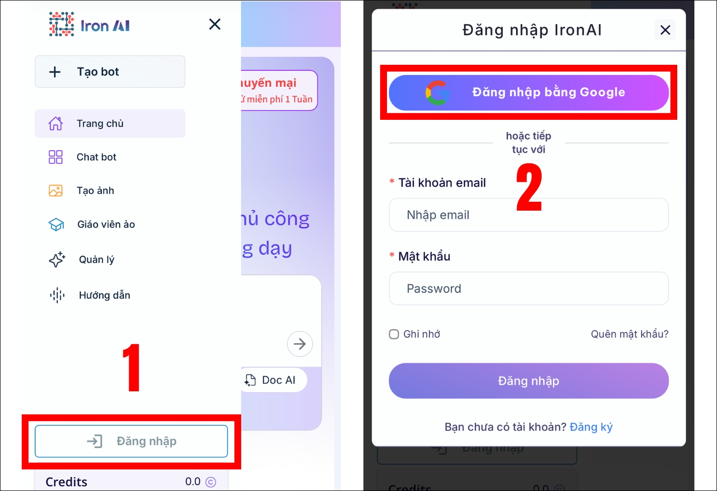 Truy cập vào trang web của ứng dụng bằng trình duyệt trên điện thoại