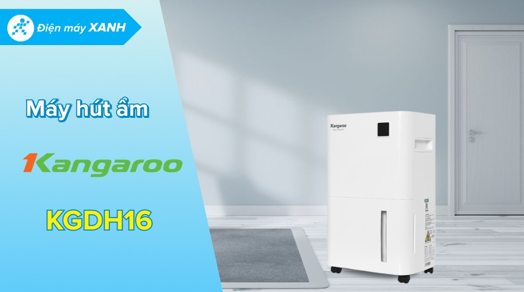 Máy hút ẩm Kangaroo KGDH16 có thiết kế đẹp mắt, hoạt động hiệu quả cho diện tích dưới 32m2