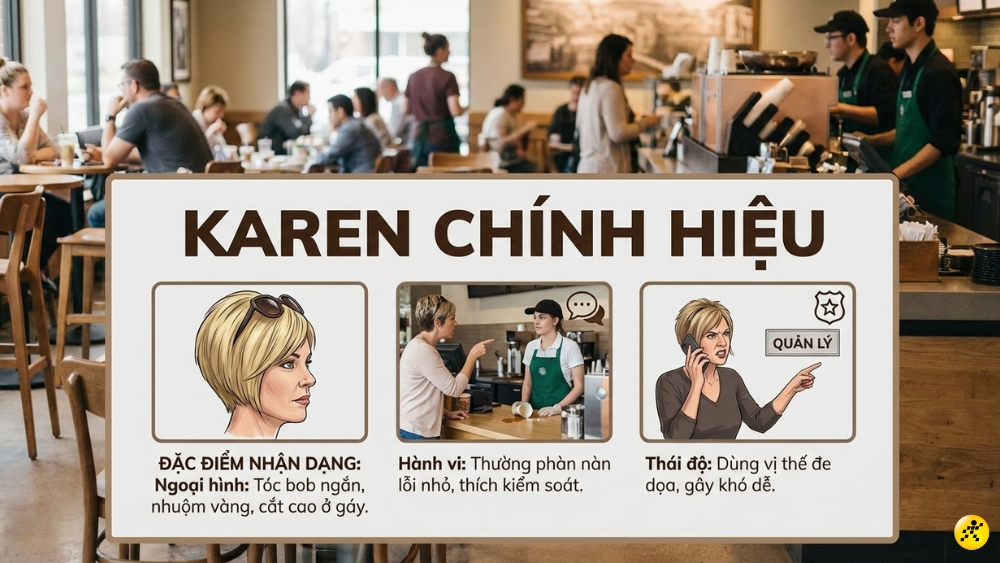 Đặc điểm nhận dạng của một "Karen ch&iacute;nh hiệu"