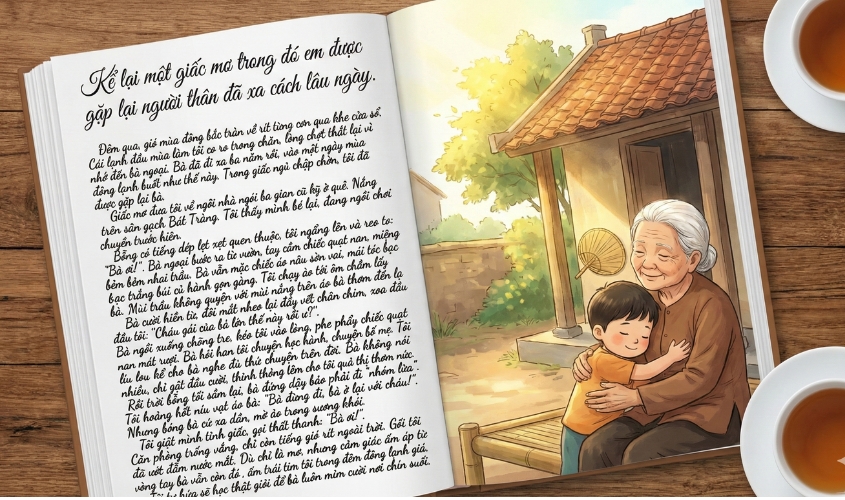 Kể lại giấc mơ trong đó em gặp lại người thân đã xa cách lâu ngày