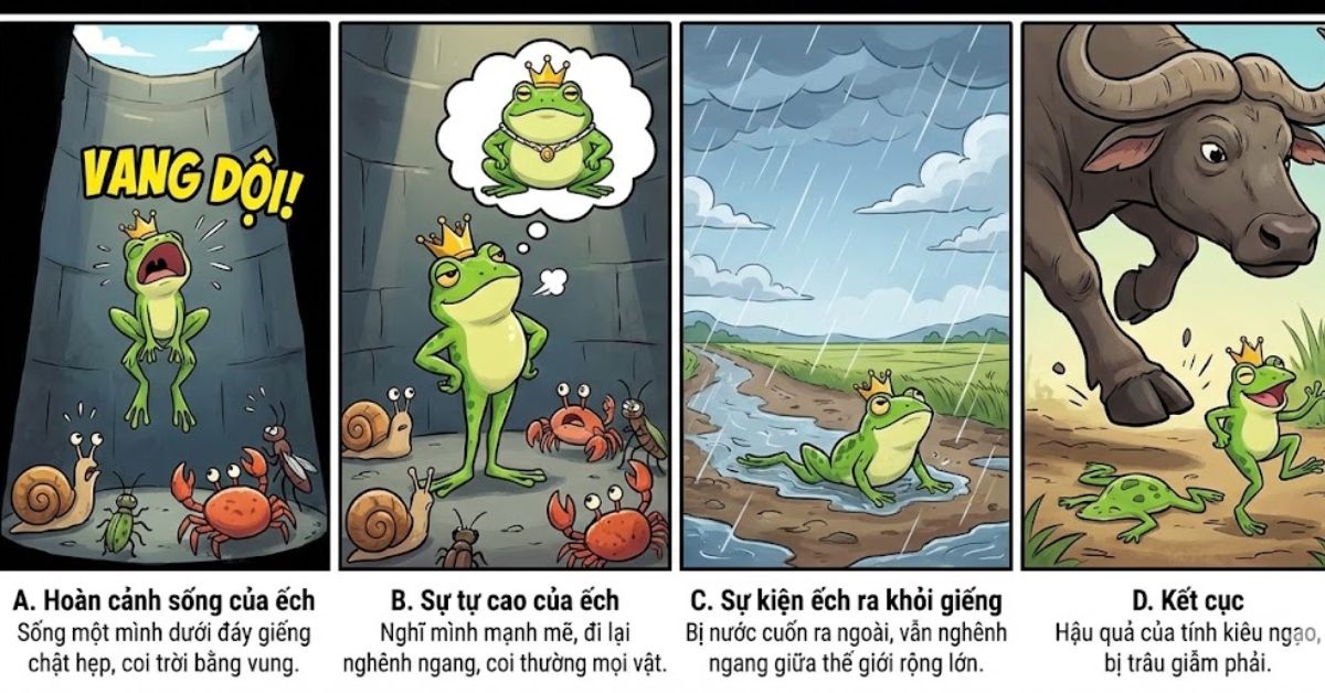 Tóm tắt truyện Ếch ngồi đáy giếng