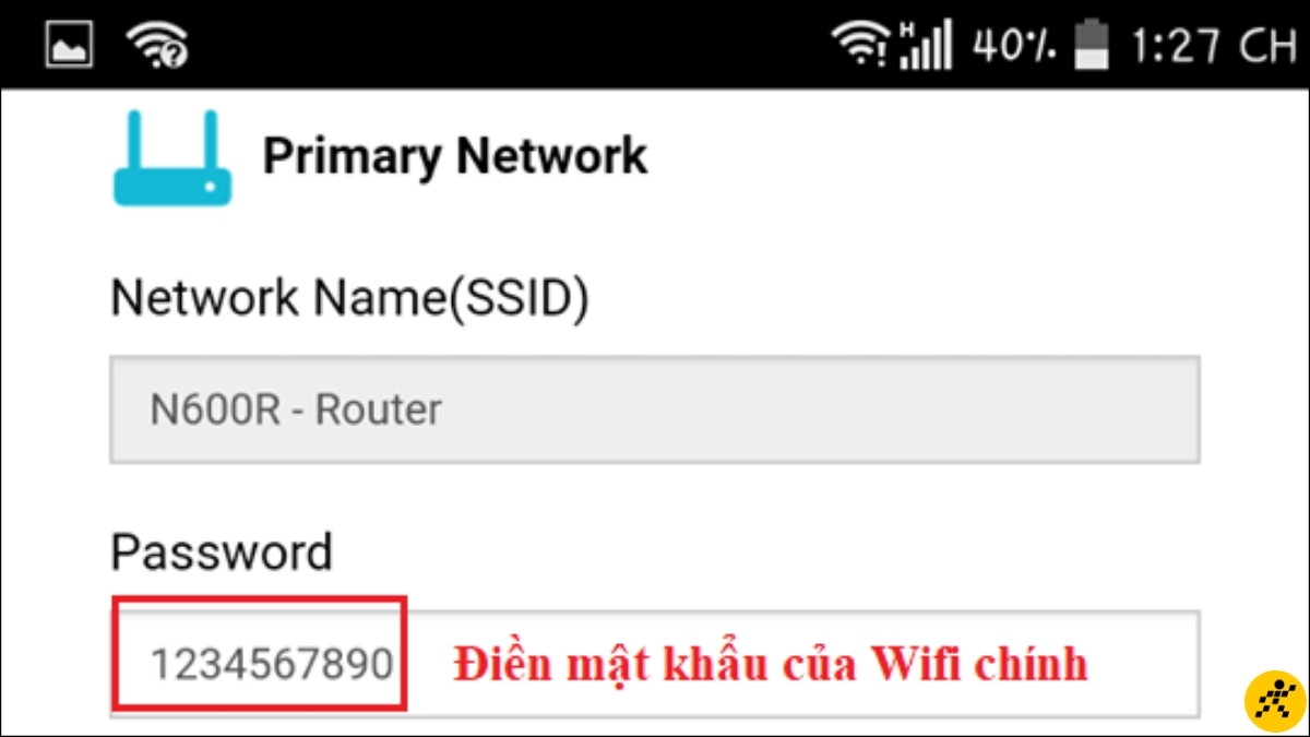 Nhập sai mật khẩu của mạng WiFi gốc khi cấu hình Nhập sai mật khẩu của mạng WiFi gốc khi cấu hình