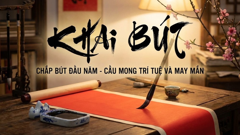 Khai b&uacute;t l&agrave; phong tục viết những n&eacute;t chữ đầu ti&ecirc;n v&agrave;o năm mới