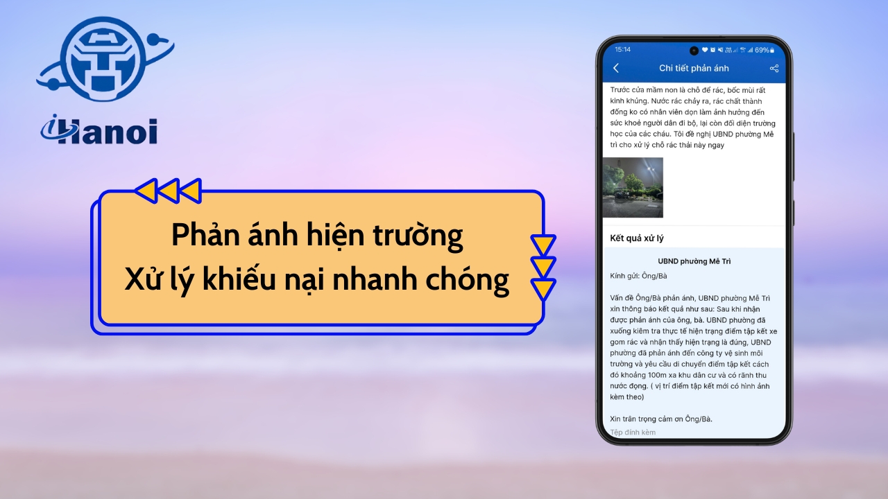 Cách phản ánh hiện trường trên iHanoi
