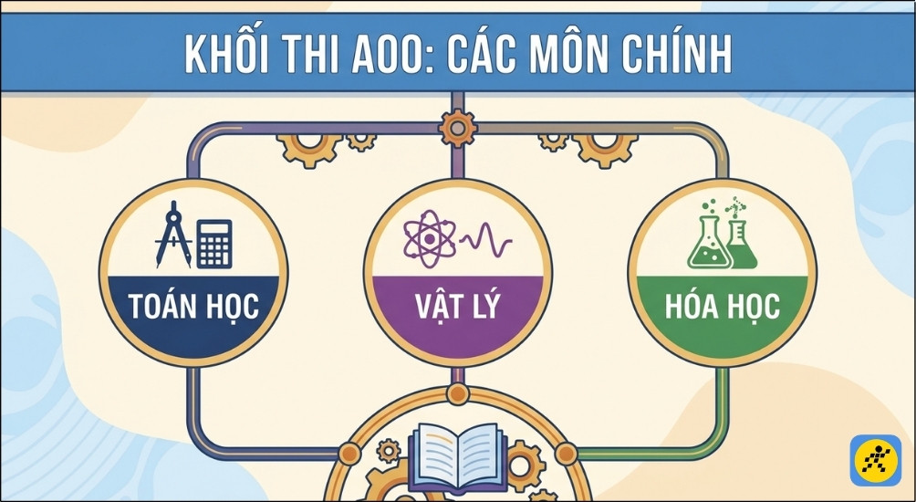 Khối A00 (thường gọi là khối A truyền thống) là tổ hợp xét tuyển cơ bản với 3 môn Toán, Vật lý và Hoá học