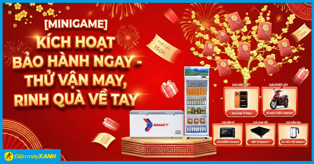 K&iacute;ch hoạt bảo h&agrave;nh Sanaky ngay - Thử vận may rinh iPhone 17 Pro, xe VinFast