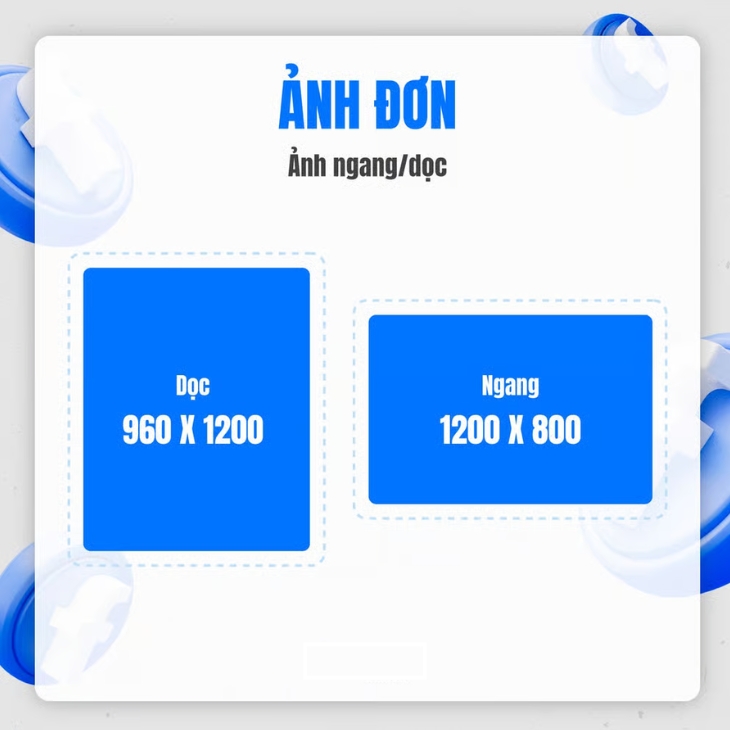 Kích thước đăng ảnh đơn (dọc - ngang) trên Facebook