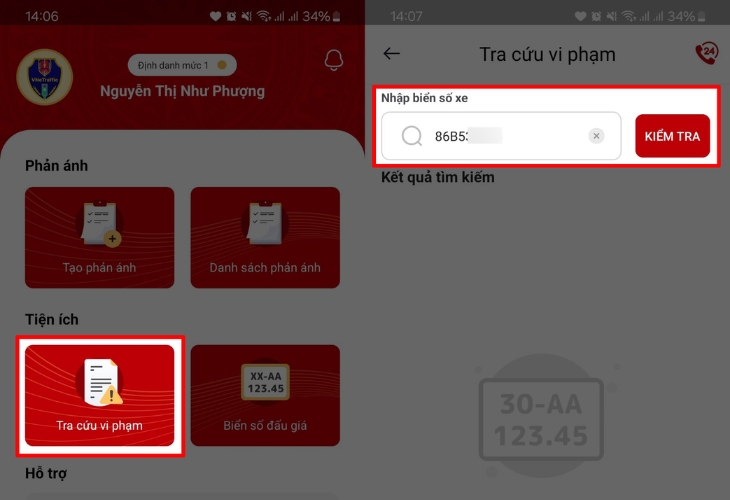Kiểm tra phạt nguội bằng VNeTraffic