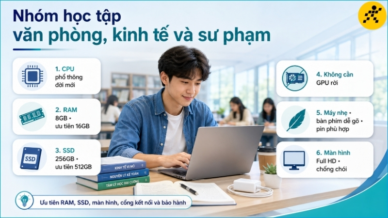 Laptop mỏng nhẹ, pin tốt v&agrave; cấu h&igrave;nh ổn định ph&ugrave; hợp nhu cầu học tập văn ph&ograve;ng hằng ng&agrave;y