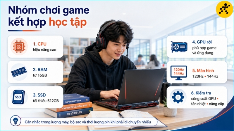 Laptop gaming c&acirc;n bằng hiệu năng học tập, card đồ họa rời v&agrave; trải nghiệm chơi game mượt m&agrave;