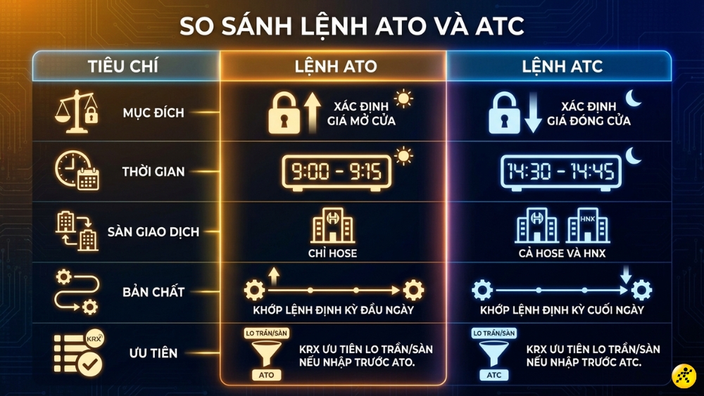 So s&aacute;nh lệnh ATO v&agrave; lệnh ATC
