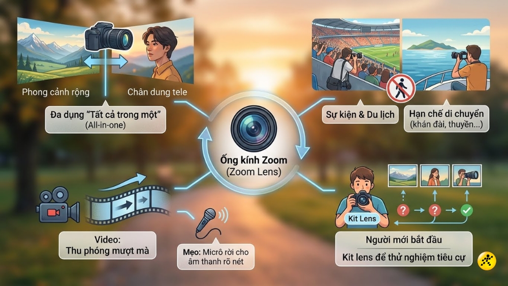 Các trường hợp nên chọn lens zoom Các trường hợp nên chọn lens zoom