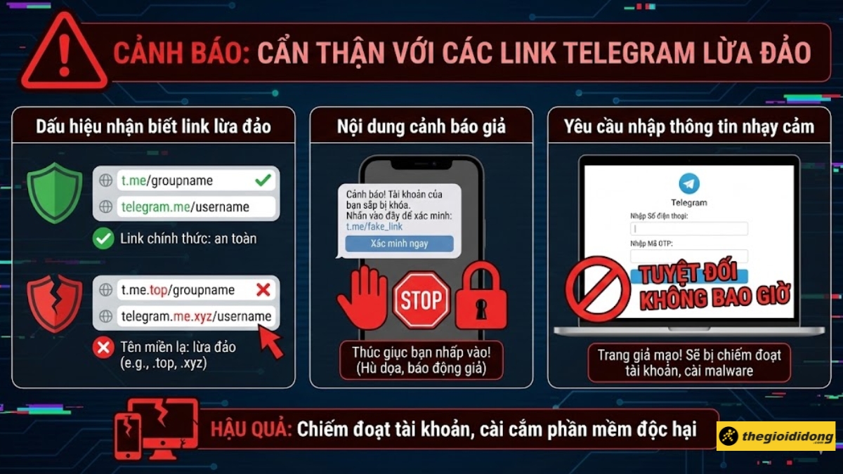 Dấu hiệu nhận biết link Telegram lừa đảo Dấu hiệu nhận biết link Telegram lừa đảo
