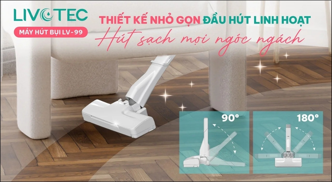 Máy hút bụi cầm tay Livotec sở hữu lực hút mạnh mẽ lên đến 25.000 PA Máy hút bụi cầm tay Livotec sở hữu lực hút mạnh mẽ lên đến 25.000 PA