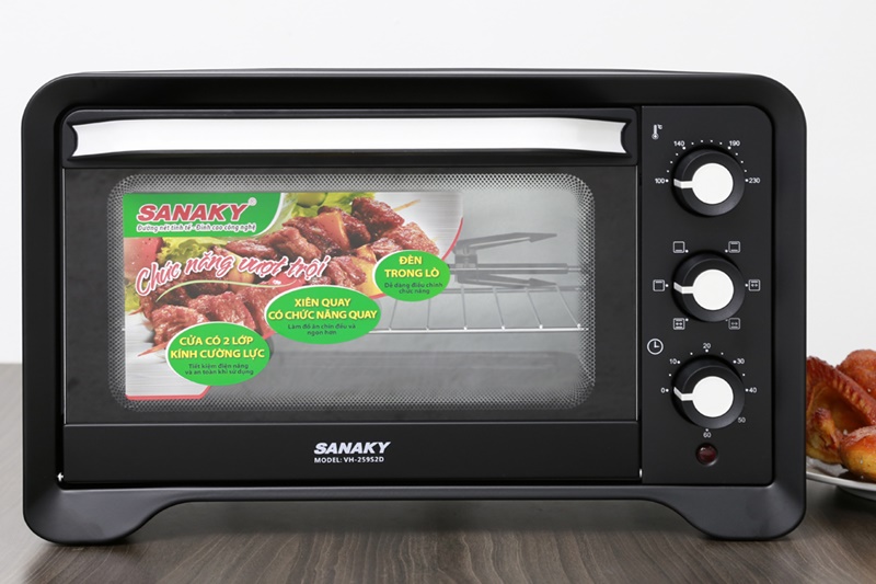 Lò nướng Sanaky VH259S2D dung tích 25 lít nhỏ gọn, phù hợp không gian bếp nhỏ
