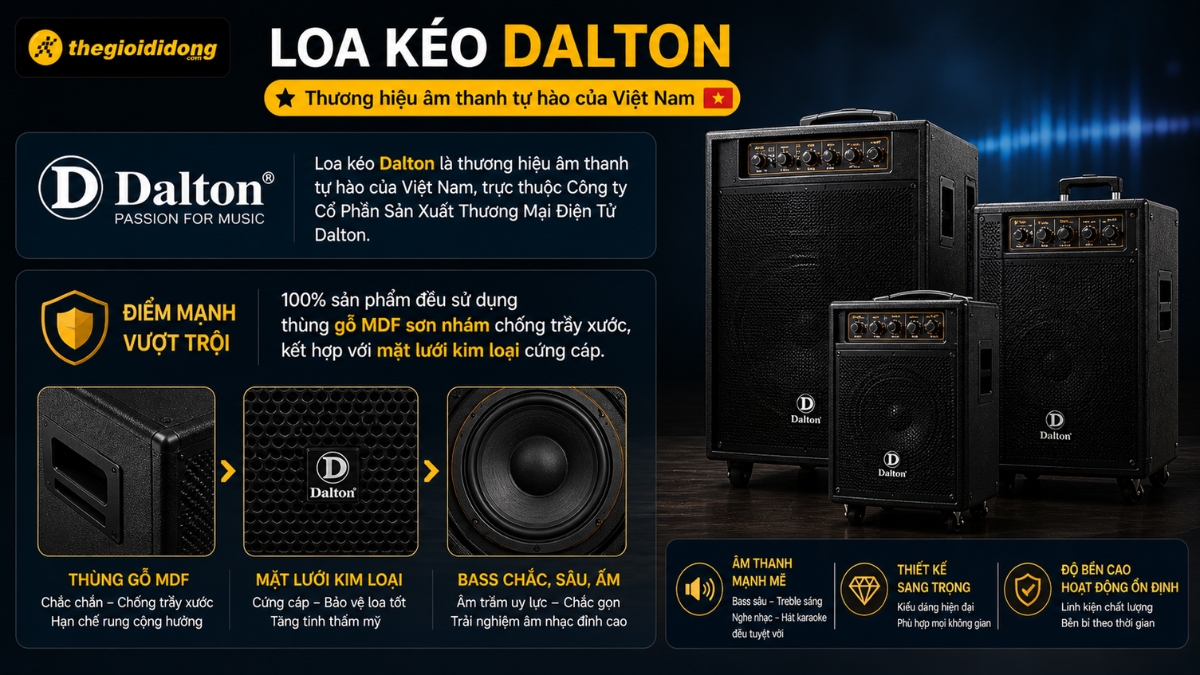 Loa kéo Dalton là thương hiệu âm thanh tự hào của Việt Nam Loa kéo Dalton là thương hiệu âm thanh tự hào của Việt Nam