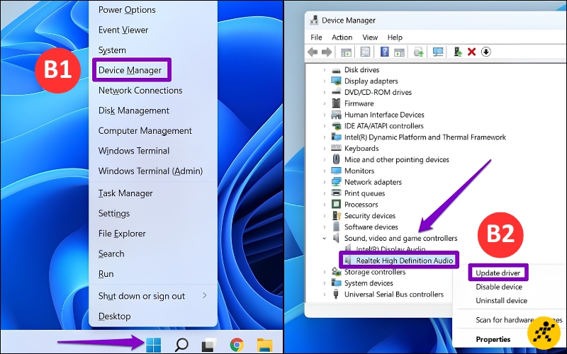 Cách cập nhật driver âm thanh thông qua Device Manager Cách cập nhật driver âm thanh thông qua Device Manager