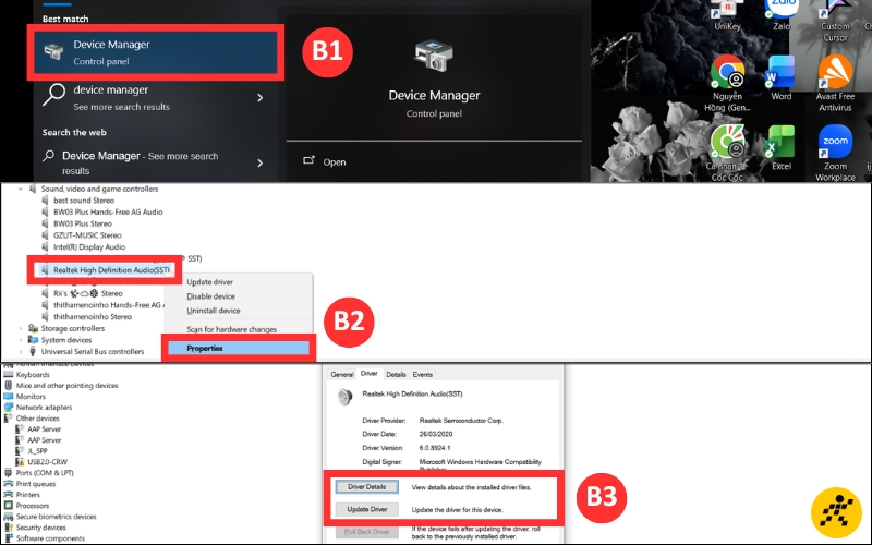 Cách cập nhật hoặc khôi phục bản driver âm thanh trong Device Manager Cách cập nhật hoặc khôi phục bản driver âm thanh trong Device Manager