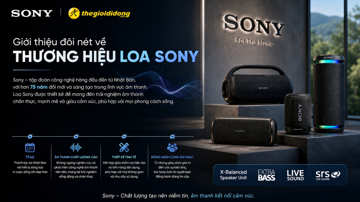 Giới thiệu đôi nét về thương hiệu loa Sony Giới thiệu đôi nét về thương hiệu loa Sony