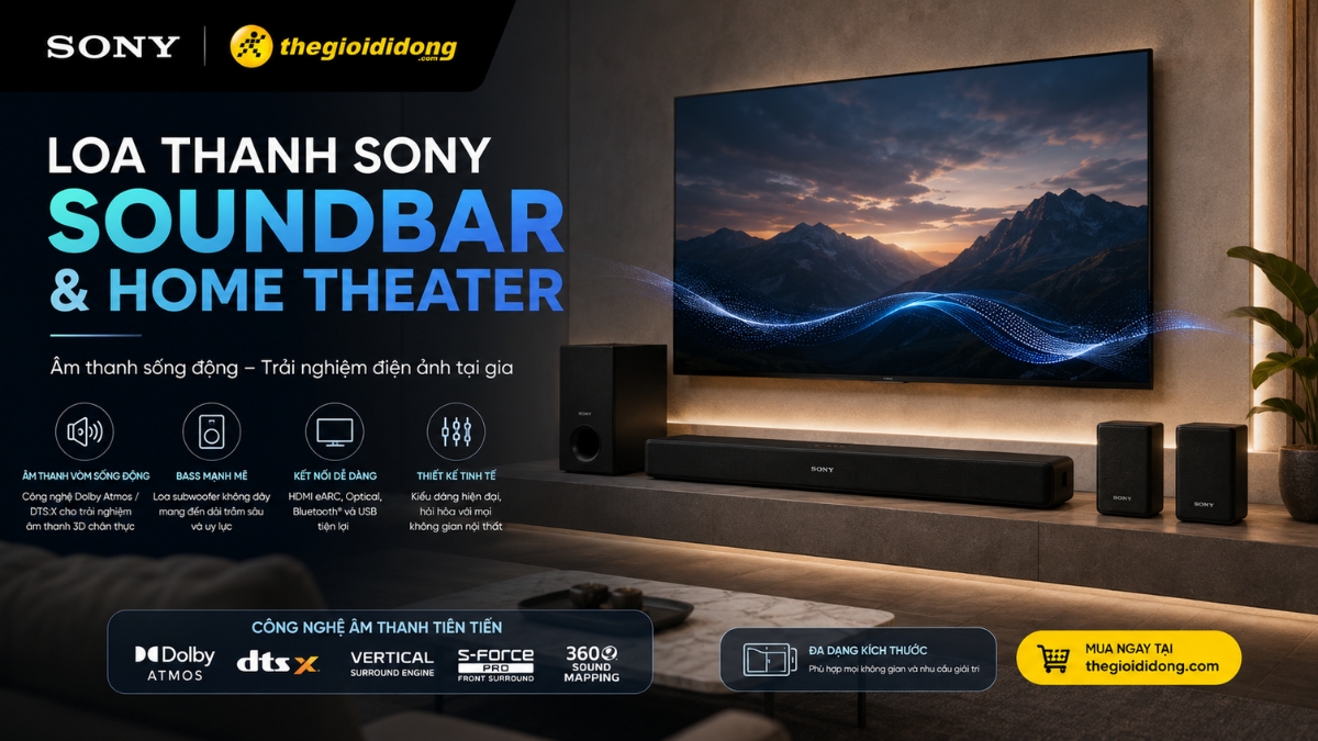 Loa thanh Sony là giải pháp hoàn hảo để kiến tạo rạp hát tại gia Loa thanh Sony là giải pháp hoàn hảo để kiến tạo rạp hát tại gia