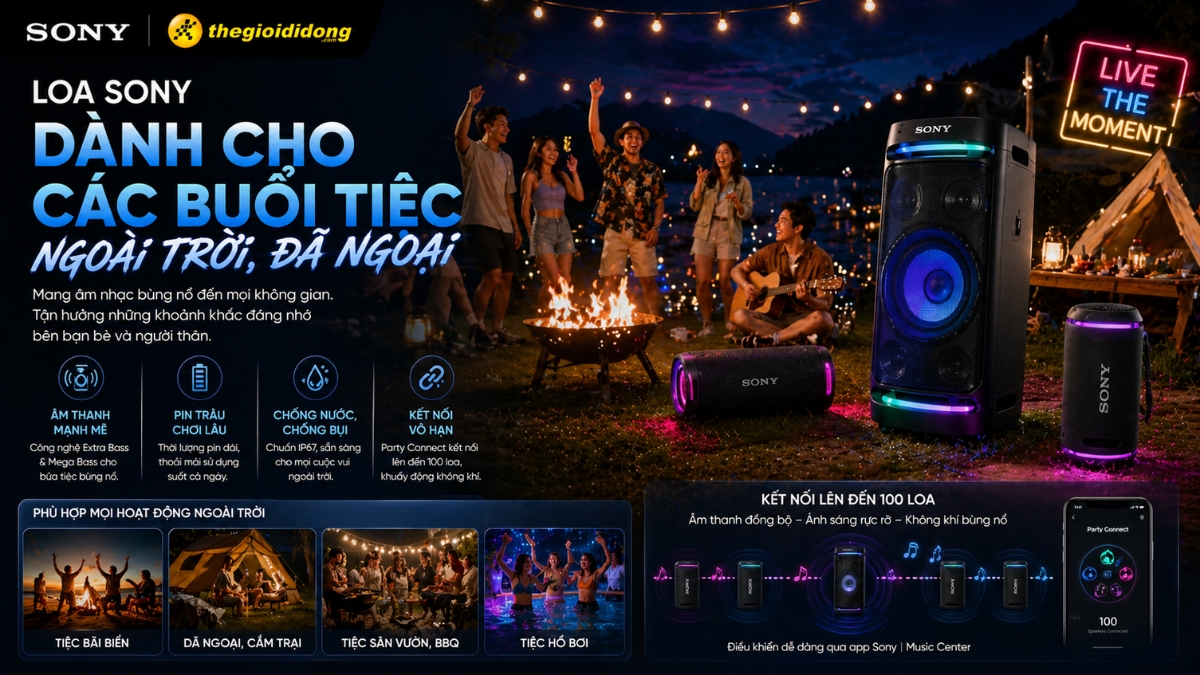 Loa Sony dành cho các buổi tiệc ngoài trời, dã ngoại Loa Sony dành cho các buổi tiệc ngoài trời, dã ngoại
