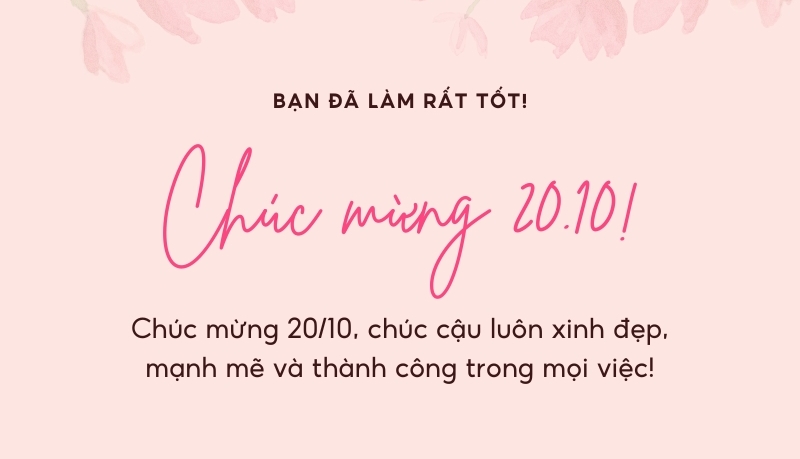 Lời chúc 20/10 cho bạn bè ngắn gọn dễ dùng phù hợp nhiều đối tượng Lời chúc 20/10 cho bạn bè ngắn gọn dễ dùng phù hợp nhiều đối tượng