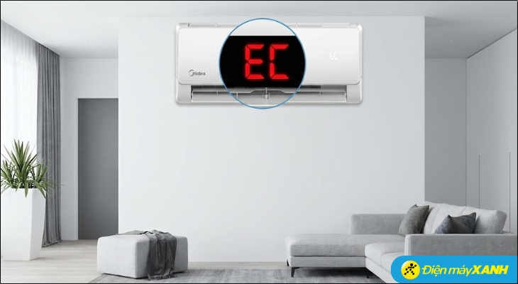 Màn hình LED của dàn lạnh có chữ EC xuất hiện và nhấp nháy liên tục Màn hình LED của dàn lạnh có chữ EC xuất hiện và nhấp nháy liên tục