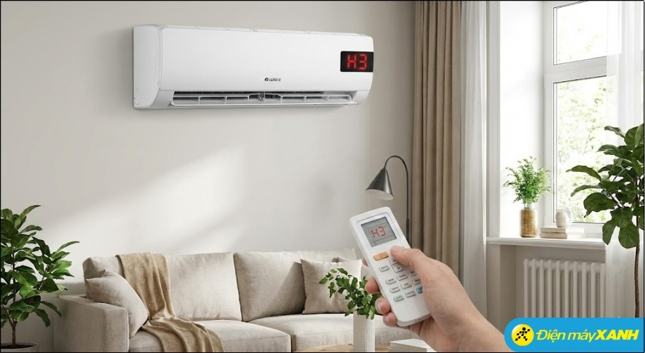 Dấu hiệu nhận biết rõ ràng nhất là mã lỗi H3 sẽ hiển thị trực tiếp trên màn hình LED của dàn lạnh