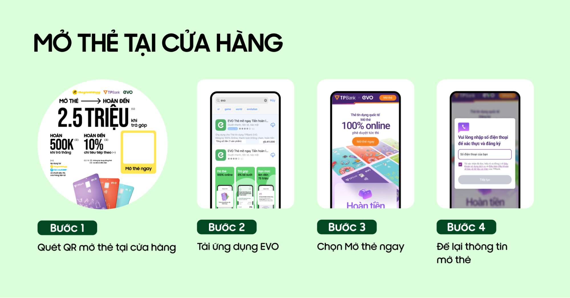 Mở thẻ t&iacute;n dụng TPBank EVO nhận ưu đ&atilde;i l&ecirc;n tới 2,5 triệu mua sắm tại ĐMX