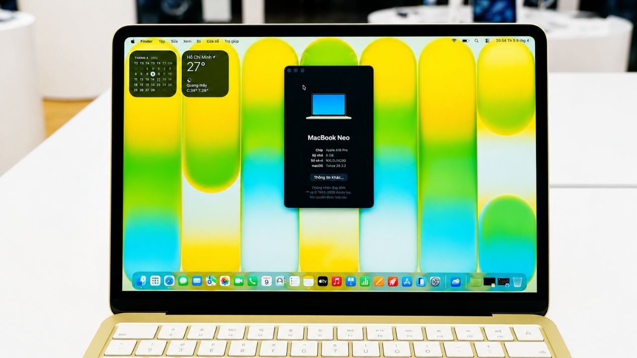 MacBook Neo được trang bị RAM 8GB