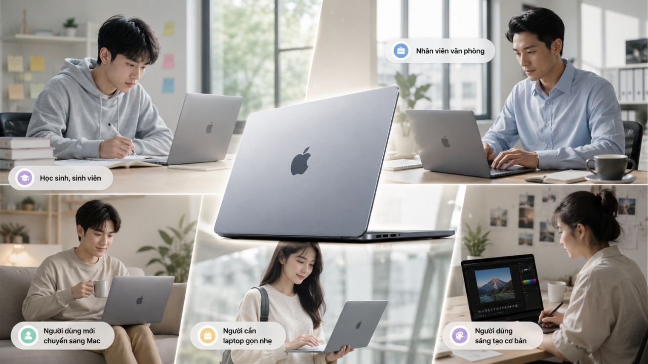 MacBook Neo ph&ugrave; hợp với học sinh, sinh vi&ecirc;n v&agrave; nh&acirc;n vi&ecirc;n văn ph&ograve;ng