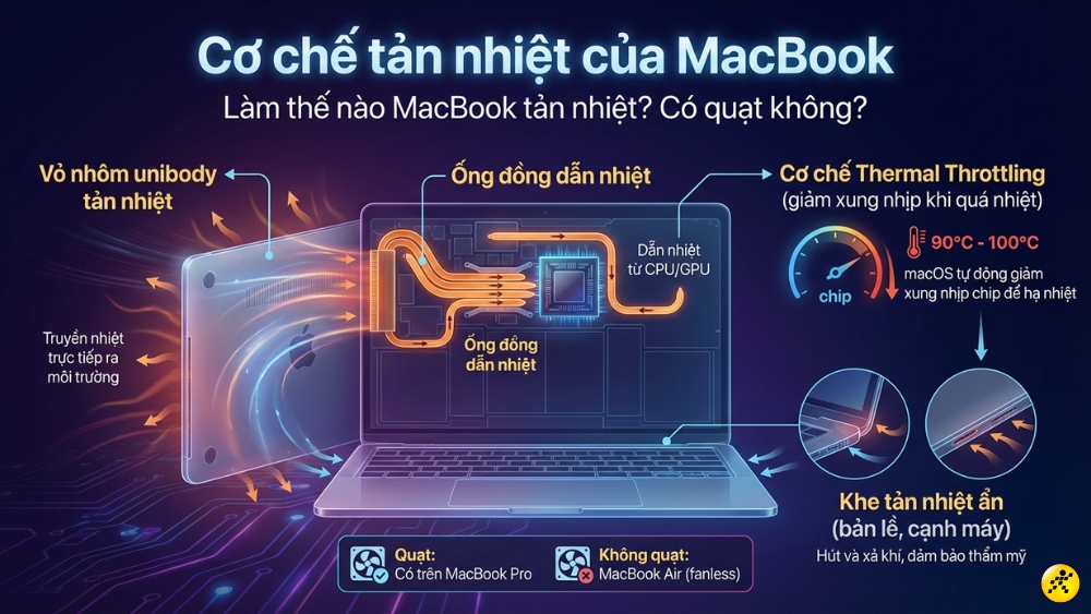 (Cơ chế tản nhiệt của MacBook) (Cơ chế tản nhiệt của MacBook)