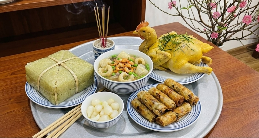 Mâm cúng giao thừa miền Bắc