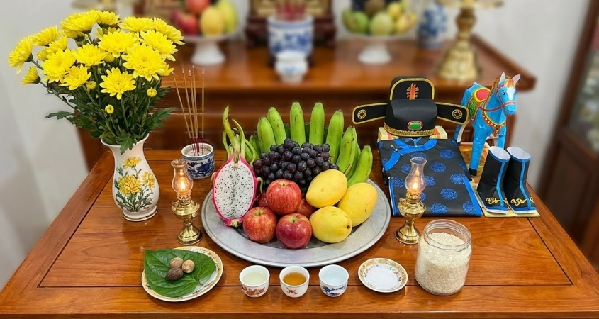 Mâm cúng giao thừa chay