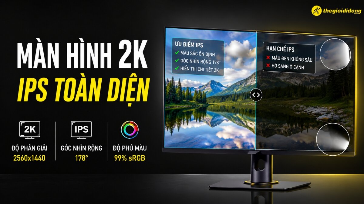 Màn hình 2K tấm nền IPS góc nhìn rộng màu sắc trung thực Màn hình 2K tấm nền IPS góc nhìn rộng màu sắc trung thực