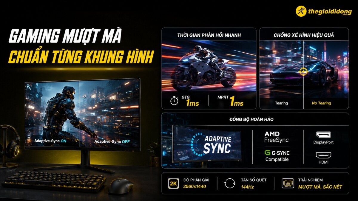 Công nghệ FreeSync và G-Sync chống xé hình trên màn hình 2K Công nghệ FreeSync và G-Sync chống xé hình trên màn hình 2K