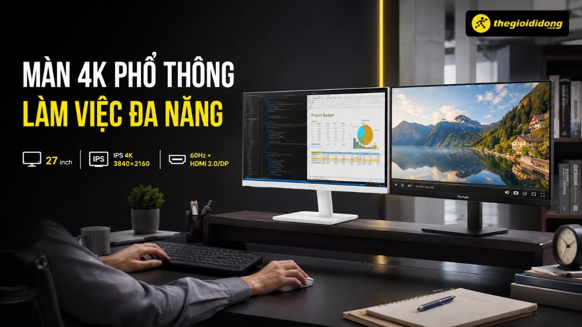 Phân khúc màn hình 4K phổ thông đáp ứng nhu cầu làm việc đa năng Phân khúc màn hình 4K phổ thông đáp ứng nhu cầu làm việc đa năng
