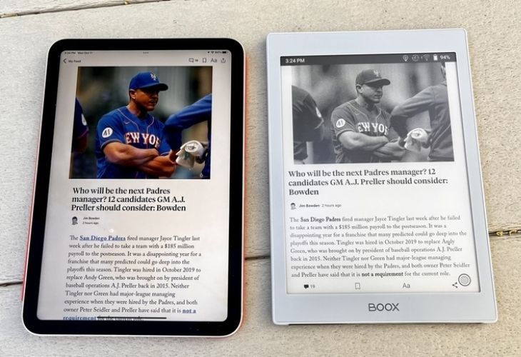 Màn hình E-Ink (Electronic Ink) là công nghệ hiển thị mô phỏng vẻ ngoài của mực in trên giấy giấy thật thông qua các hạt mực điện tử siêu nhỏ.