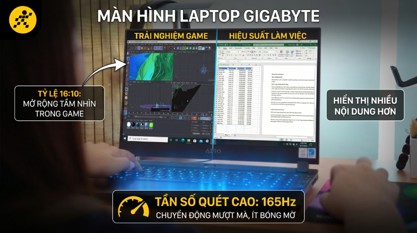 Màn hình Laptop Gigabyte được tối ưu cho Gaming