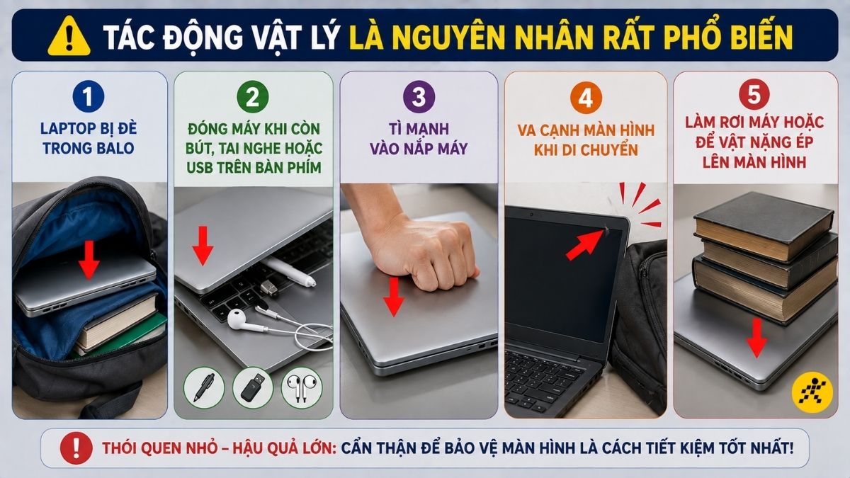 Tác động vật lý là nguyên nhân rất phổ biến Tác động vật lý là nguyên nhân rất phổ biến