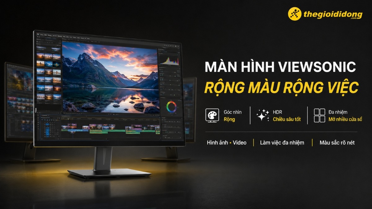 Màn hình ViewSonic 4K màu sắc rực rỡ và hỗ trợ đa nhiệm tốt Màn hình ViewSonic 4K màu sắc rực rỡ và hỗ trợ đa nhiệm tốt