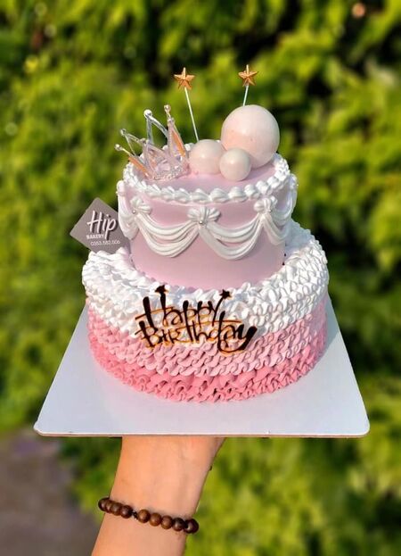 Mẫu bánh sinh nhật cho bé gái 2 tầng 5