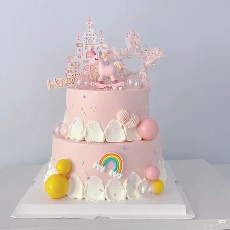 Mẫu bánh sinh nhật cho bé gái 2 tầng 8