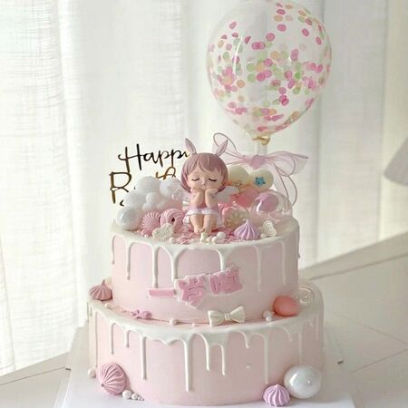 Mẫu bánh sinh nhật cho bé gái 2 tầng 9