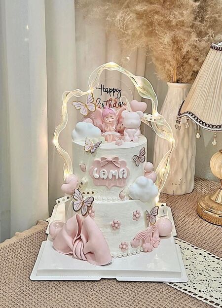 Mẫu bánh sinh nhật cho bé gái 2 tầng 14