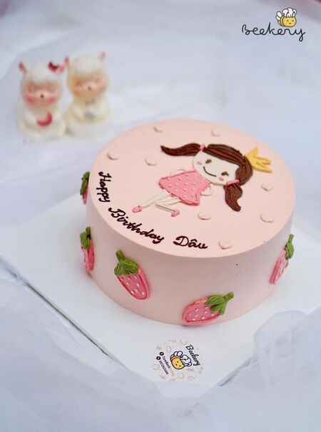 Mẫu bánh sinh nhật bé gái đơn giản 13