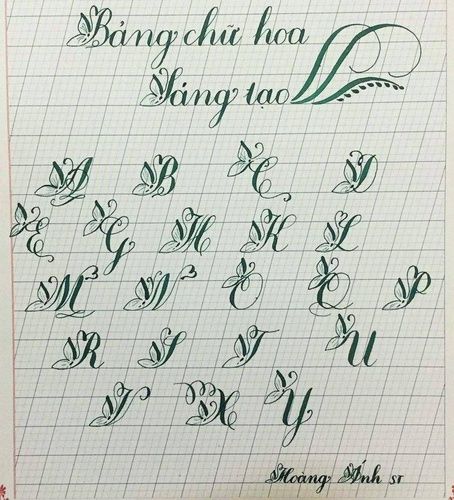 Mẫu chữ hoa sáng tạo 7 Mẫu chữ hoa sáng tạo 7